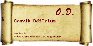 Oravik Dárius névjegykártya